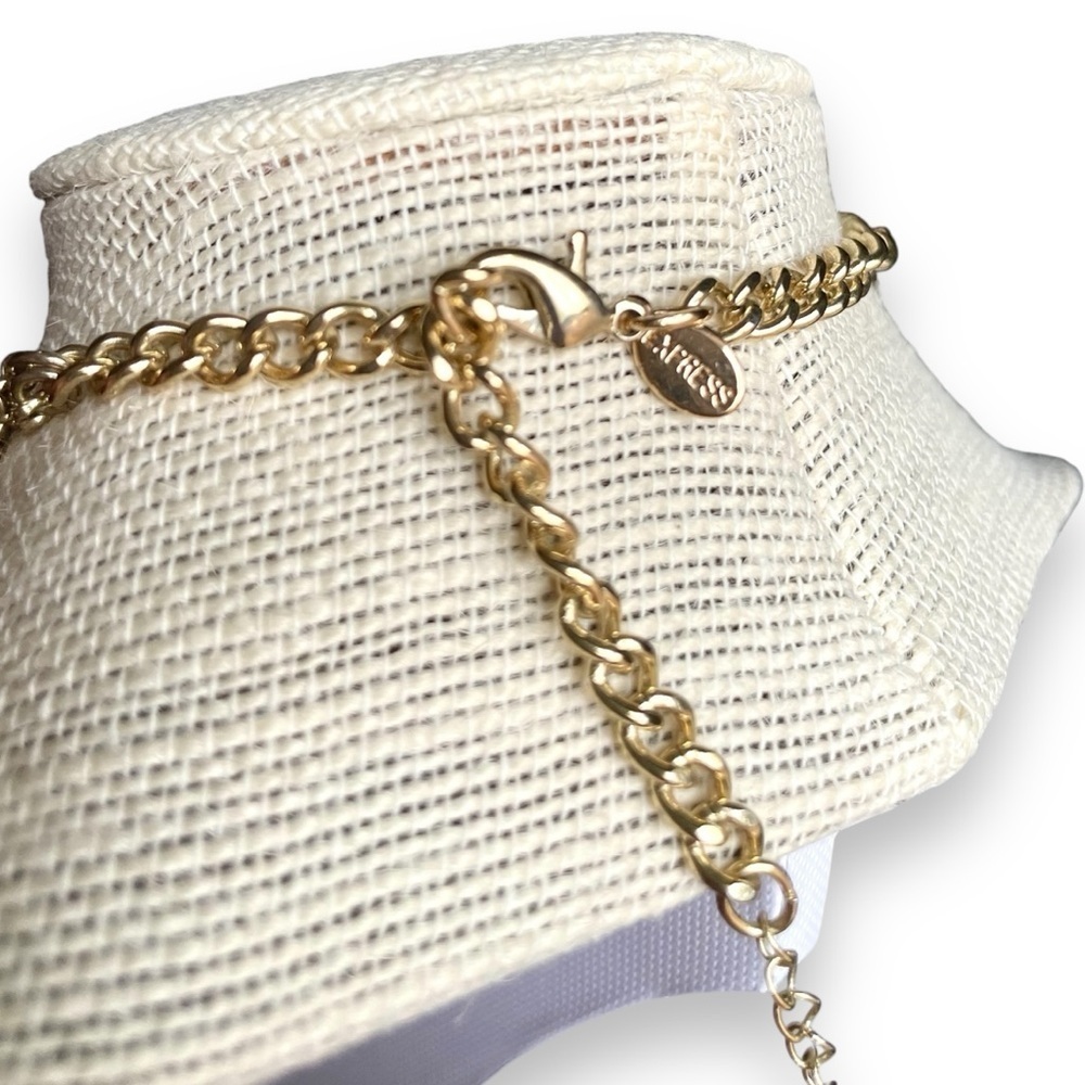 Express Beaded Gold Adjustable Statement Necklace - image 5